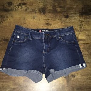 Girls Tillys Dark Wash Jegging Shorts